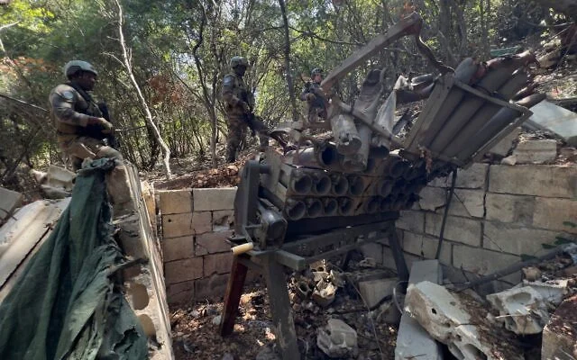File: French UN peacekeepers inspect a destroyed Hezbollah position in the Saluki Valley, southern Lebanon, Aug. 20, 2025. (AP Photo/Hussein Malla, File)
